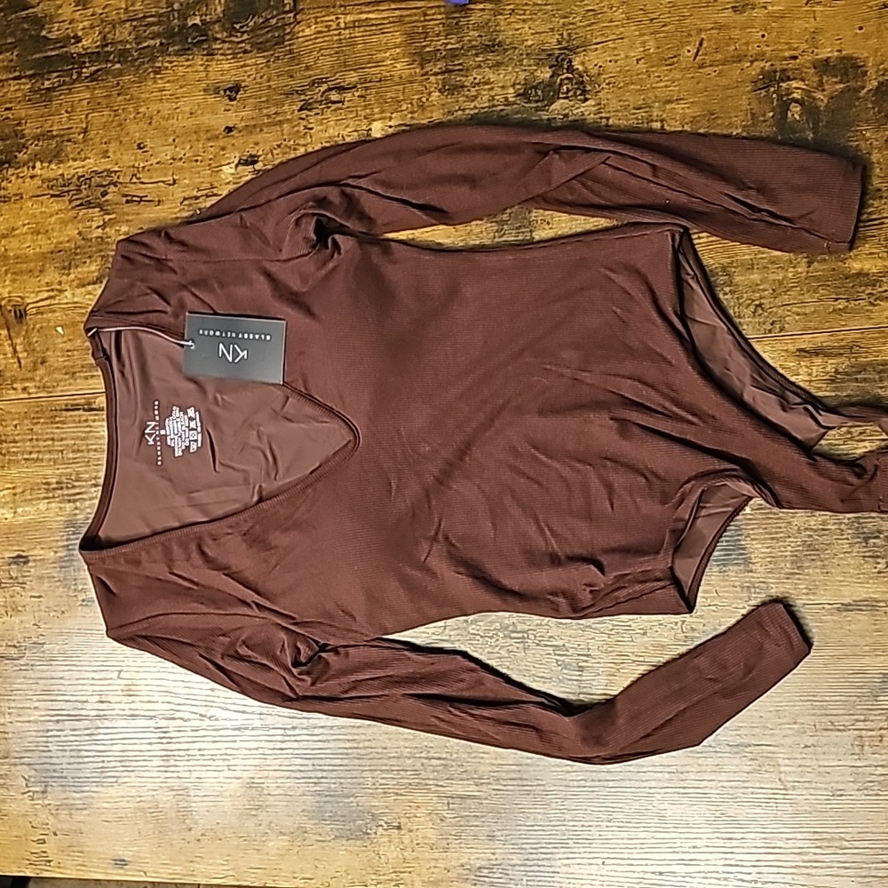 Klassy Network Brown Long Sleeve Bodysuit